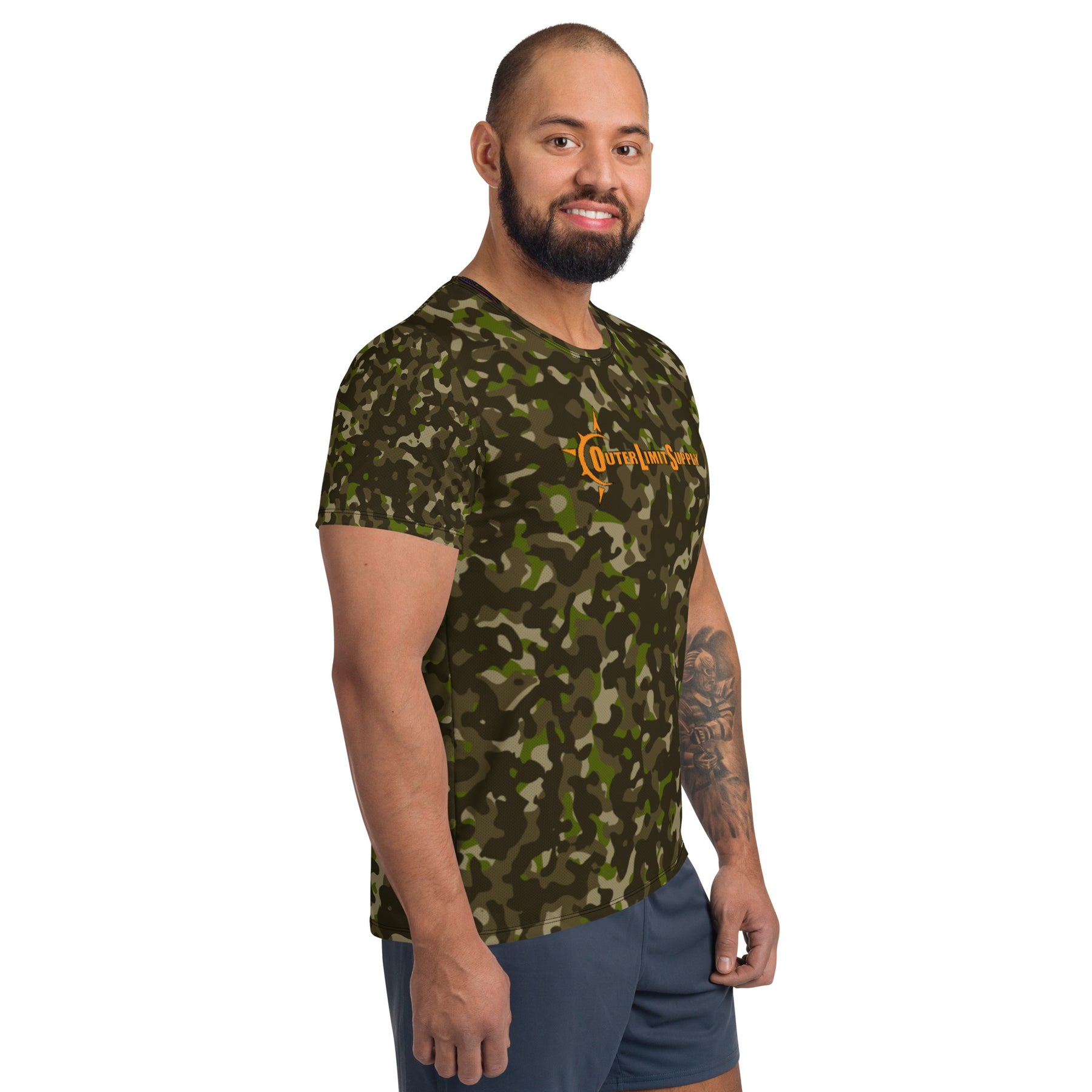 Outer Limit Supply Men's Camo Athletic T-shirt - Orange Traditional