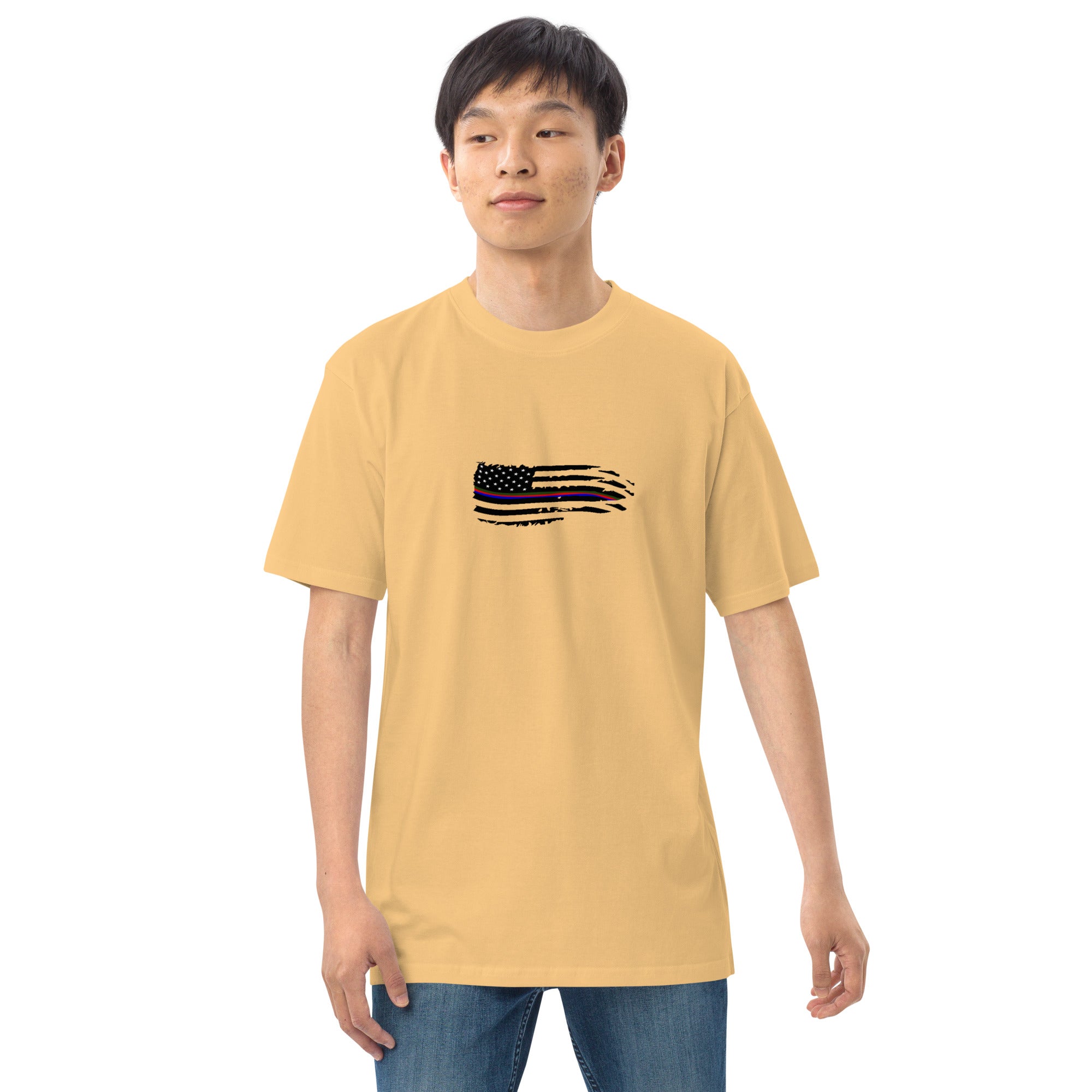 Battered American Flag Premium Heavyweight Tee